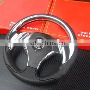 13 Inch MOMO Racing PU Steering Wheel With Horn Line thumbnail-4