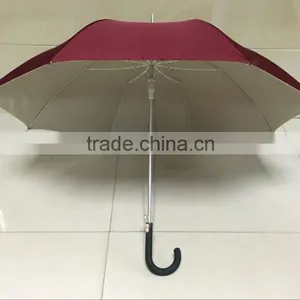2016 25inch 14mm Luxury Auto Fiberglass And Gold Aluminum Frame Double Layers High Quality Straight Umbrella thumbnail-3