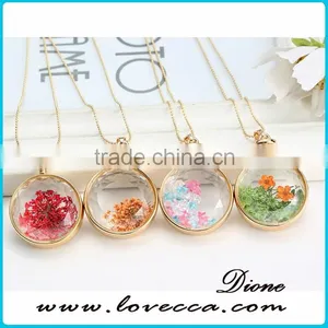Factory Custom-made Fashion Gifts Jewelry Round Real Pressed Flower thumbnail-4