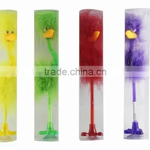 Colorful Ostrich Shape Feather Promotional Plastic Ball Pen thumbnail-1