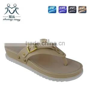 Colorful Hot Sale High Heel Flip Flop PU Casual Slipper and Shoes for Women thumbnail-5