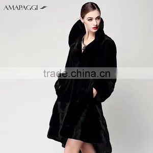 201new Styles Long Black Natural Mink Fur Coat for Winter thumbnail-2