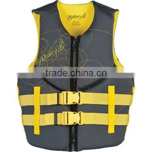 Neoprene Women's Water Sports Watercraft Vest - Grey/Yellow / Medium thumbnail-1