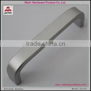 Bent Matte Silver Aluminum Alloy Bathroom Door Handle V thumbnail-2