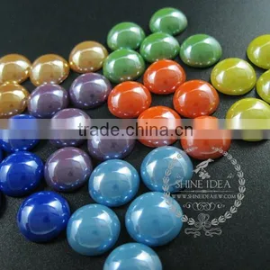 11.7mm Round Champagne,light Blue,deep Blue,yellow,green,orange,purple Ceramic Cabochon Jewelry Findings for Ring 4110125 thumbnail-4