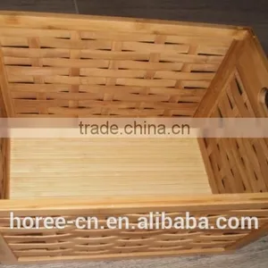 Hand Made 100% Bamboo Storage Basket for Home Use thumbnail-4