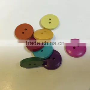 Color Painted 2 Holes Black Wooden Buttons for Garment thumbnail-2