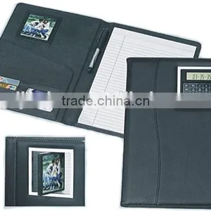 Hot Selling Waterproof Customized Color&size Leather Folder With Calculator thumbnail-1