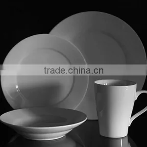 12pcs Standard Design White Dinnerware Set Ceramic Porcelain Fine Bone China thumbnail-1