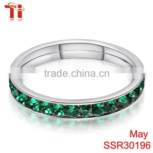 Wholesale High Quality China Birthstone Rings Factory Stainless Steel Jewelry thumbnail-2