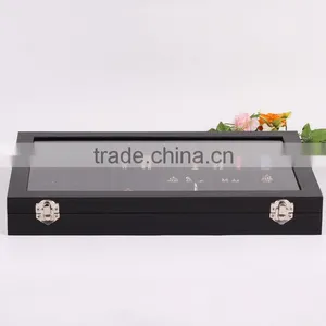 Factory Wholesale Custom High Density Board Leather Jewelry Box, Black Ring Box thumbnail-3