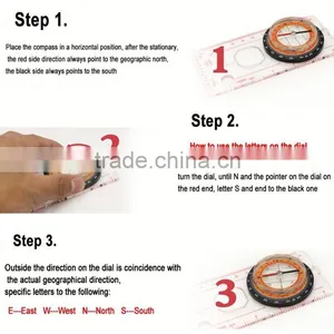 E015 Baseplate Ruler Scouts Camping Hiking Orienteering All in 1 Map Scale Compass thumbnail-6