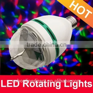 Fashionable 3W E27 RGB Led Crystal Magic Ball Light Led Rotating Lamp thumbnail-1