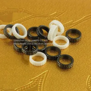 8mm White Brushed Finish Tungsten Ring With Ceramic For Couple thumbnail-3