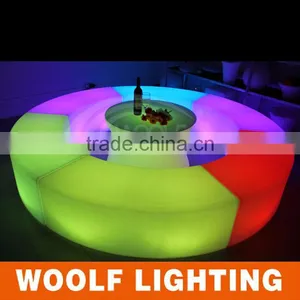Rechargeable Lounge Bar Used Motley Plastic Material LED Curve Chair thumbnail-1