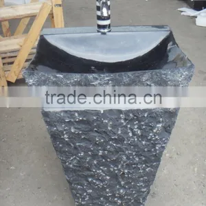 Nero Marquina Marble Pedestal Sink Free Standing Sink thumbnail-5