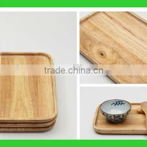 Wood Tray Rectangle Wooden Serving Tray Wood Plate thumbnail-1