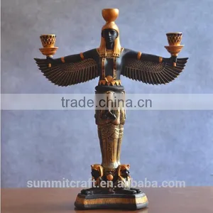 Resin Egyptian Statues Home Goods Antique 3 Tier Candle Holder thumbnail-3