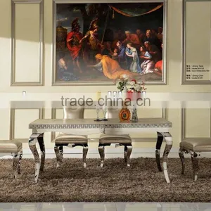 Luxury Leather Dining Table Set AH105 thumbnail-1