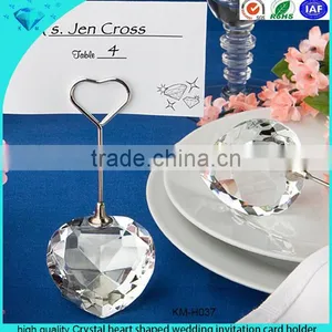 Hot Crystal Heart Shaped Wedding Invitation Card Holder for Wedding Decoration thumbnail-1