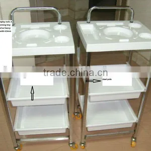 Serving Display Rack Assembled by Vacuum Forming Plastic Tray Parts and Steel Shelf thumbnail-1