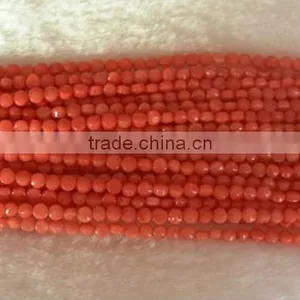3-4mm Orange Flat Natural Coral Strands thumbnail-1