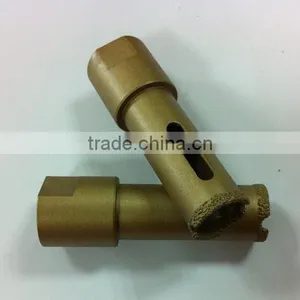High Speed Gold Color Brazed Diamond Core Drill Bit for Concrete With Plastic Tube thumbnail-1