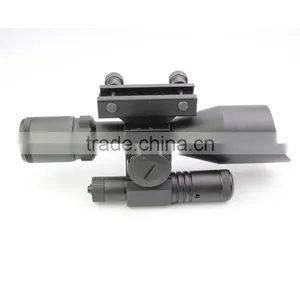 Compact 2.5-10X40 Riflescope Red Green Mil-Dot Reticle Attached Green Laser With Standard Weaver Rail Mount thumbnail-5