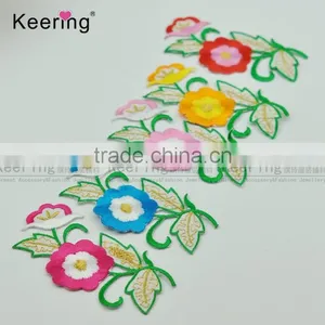 Hot Sale Clothing Flower Embroidery Patch Fabric Accessories Craft WEF-338 thumbnail-3