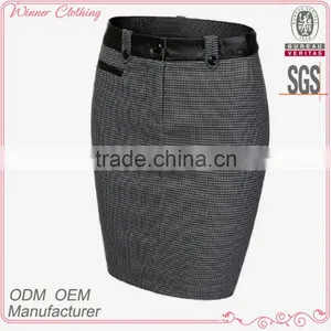 2015 Ladies' Ladie's Fashion Elegent High Quality Garment Factory Patchwork Skirt thumbnail-1