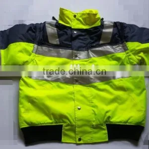 2017 Navy Yellow High Visibility Reflective Safety Jacket thumbnail-3