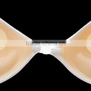 Fashionable Backless Strapless Padded Front Closure Black Lace Bra thumbnail-3