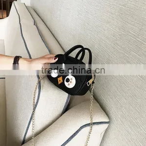 Black Cute Animal Handbag Girl Fashion Small Bags Leather Shoulder Long Strap Sling Cross Body Bag thumbnail-2