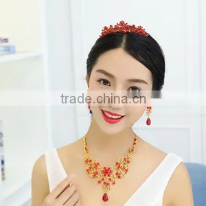 Zm34114a Fashion Women Jewelry Bridal Earrings Necklace Set thumbnail-5