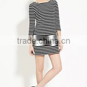 Classic Stripes Straight 7 Minutes of Sleeve Dress thumbnail-1