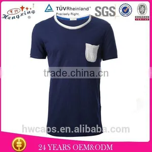 Slim Fit Blank Plain no Brand Collar Pocket Men T-shirt thumbnail-1