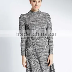 Funnel Neck Space-Dye Swing Dress thumbnail-1