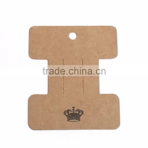 Paper Jewelry Display Card Brown Crown Pattern 8.4cm(3 2/8") x 7cm(2 6/8"), 1 Piece thumbnail-1