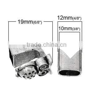 Hook Clasps Bracelet End Bar With Slider For Leather Bracelet Owl Halloween Antique Silver 19mm X13mm 13mm X12mm thumbnail-2