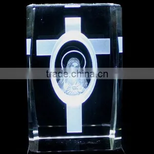 High Quality 3D Laser Engraving Crystal With Religion Gift thumbnail-1