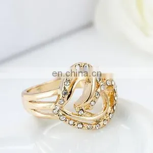 Twisty Heart Zircon Alloy Ring Wedding Engagement Rings High Quality Alloy Crystal Ring thumbnail-3