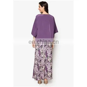 High Quality Fancy Baju Kurung Latest Design 3/4 Kimono Sleeves Muslim Top thumbnail-4