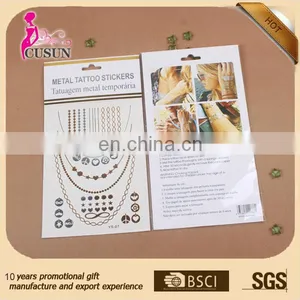 Non-toxic Waterproof Tattoo Feature Blue and Silver Foil Tattoo Sticker Metal Temporary Tattoo Sticker thumbnail-6