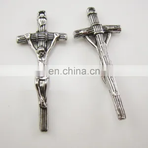 1.8 Inches Catholic Satin Papal Jewelry Crucifix Cross Pendant thumbnail-1