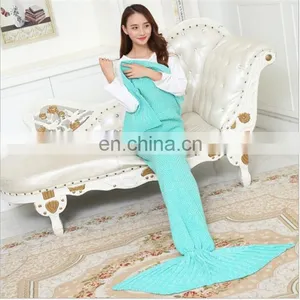Wholesale Custom 100% Acrylic Fibers United Fashion Mermaid Tail Blanket thumbnail-1