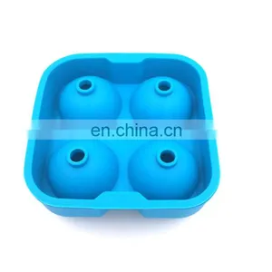 Silicone 4 Holes Ice Hockey Food Grade Round Ice 4 Silicone Hockey Mold thumbnail-1