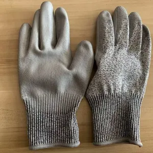 Cut Resistant Level 5 HPPE Liner PU Coated Anti Cut Gloves With EN388 4543 thumbnail-2