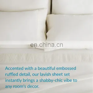 High Quality White Custom Soft Surface Warm Durable Microfiber Embossing Bed Sheets For Adults thumbnail-6