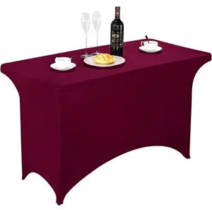 Spandex Table Cover 4ft Royal Blue,Rectangle Stretch Fitted Table Cover or Tablecloth for 4ft Table thumbnail-4