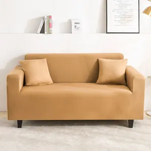 Ivory Brushed Elastic Stretch Sofa Cover Couch Cover Sofa Slipcovers thumbnail-2
